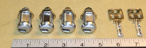 4 x Medeco Duracam dura cam locks w/ 2 working keys - Tested good
