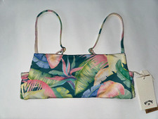 BILLABONG Women's Small Blue Tropic REVERSIBLE Bikini Top RIDES AND TIDES New