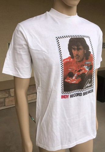 NWOT Vintage 90s Arie Luyendyk Indy Record Breaker Single Stitch T Shirt USA L - Picture 3 of 7
