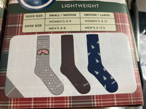 2 PACKS Life Is Good Crew Socks 3 Pack Men's Sz4-8 WMN 5- 9 HOLIDAY MULTI COLOR - 第 3/6 張圖片