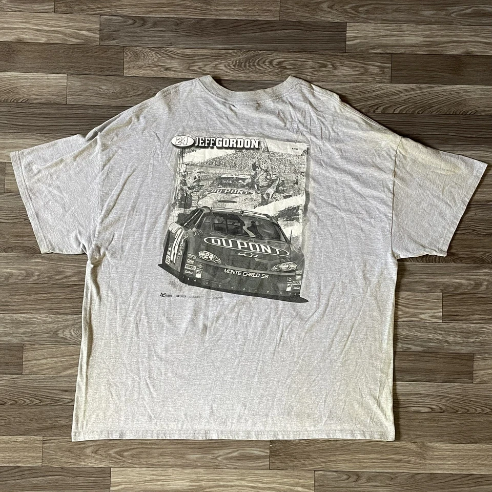 Camisa de Colección Chase Authentics Jeff Gordon Para Hombre 3XL Vendida Gris Cuello Redondo #24 Foto 2 de 4