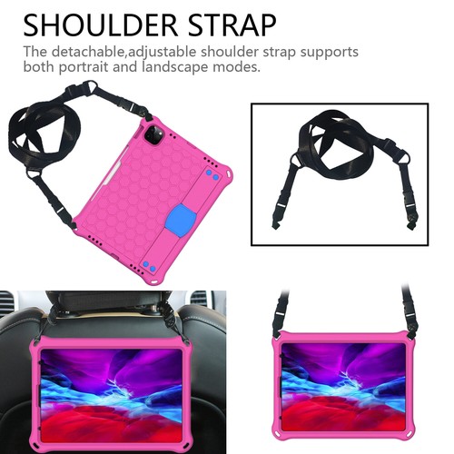 For iPad 10th Generation 10.9-inch 2022 Silicone Stand Case + Shoulder Strap - Picture 41 of 66