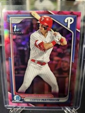 Carter Mathison 2024 Bowman Draft Chrome BDC127 ?? BubbleGum ?? Phillies 1st SSP
