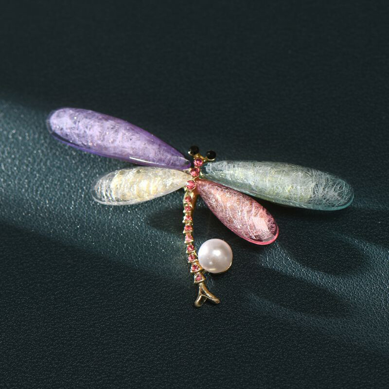 Creative Insect Rhinestone Brooch Colorful Wing Corsage Crystal Enamel ...