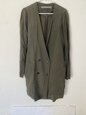 Blazer raquel allegra long green jacket blazer women's sz 1 small 