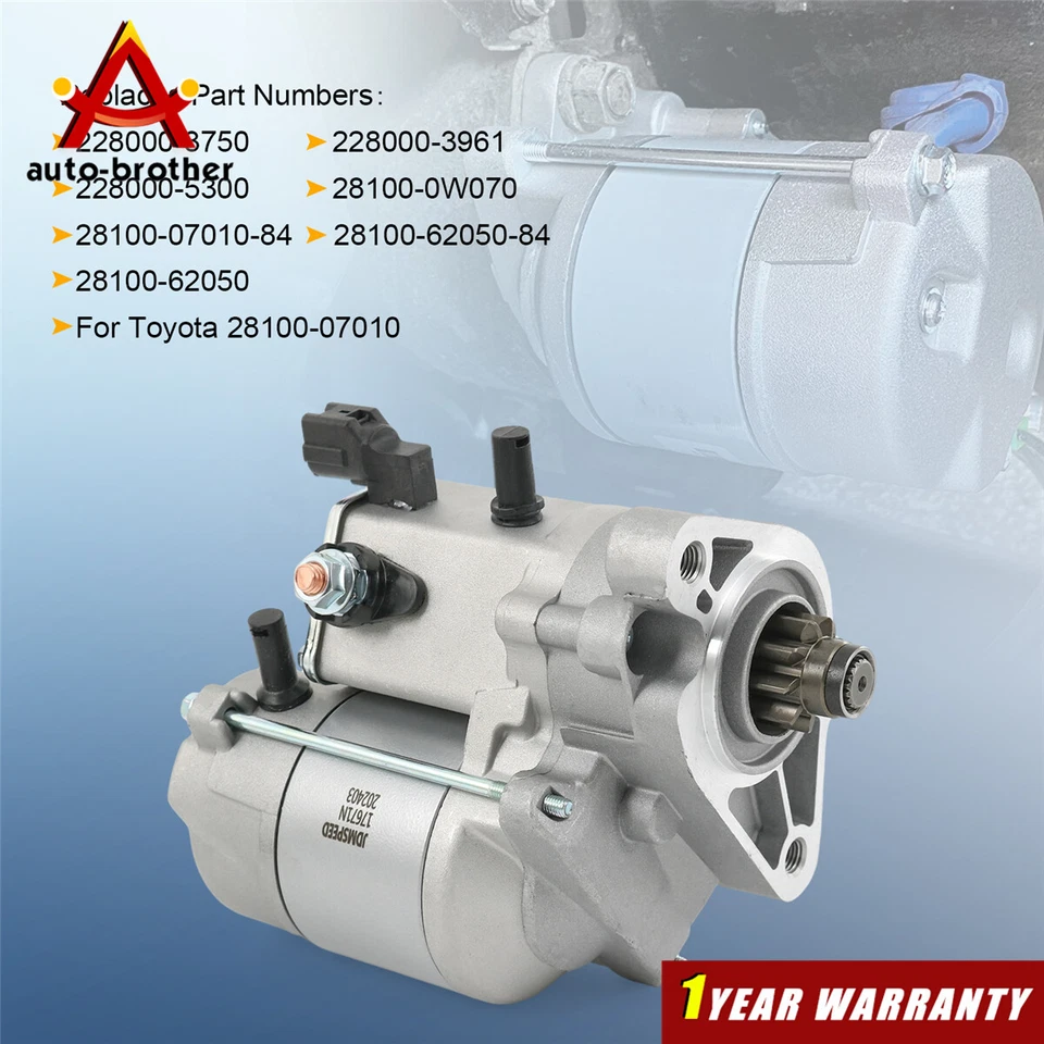 Starter 228000-3750 For 1996-2002 Toyota 4Runner 2000-2004 Tundra 3.4L - Image 3 of 4