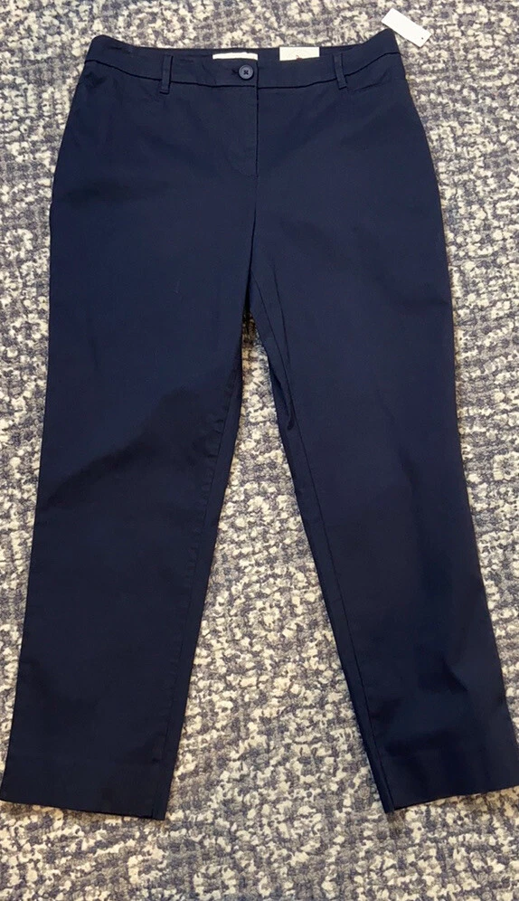 NWT Talbots Stretch Twill Crop Pants size 8 in Navy