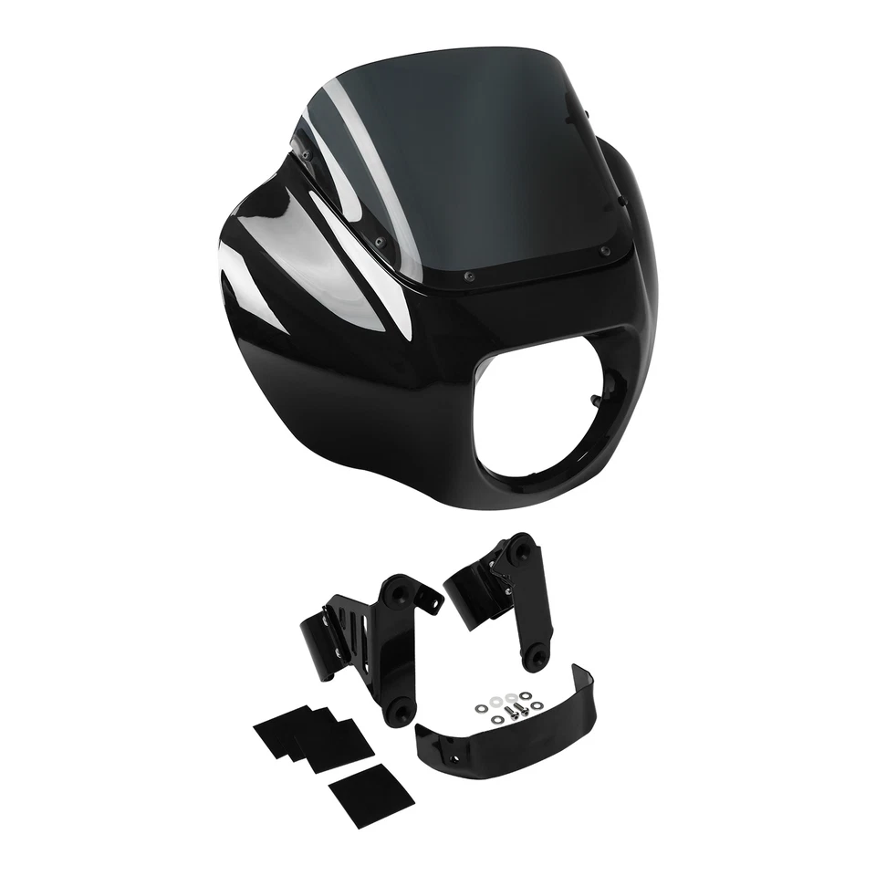 Headlight Fairing Windshield & Bracket Fit For Harley Softail Street Bob 2018-Up — 第 4/4 张图片
