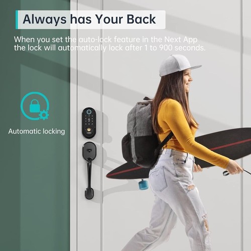 Smart Front Door Lock Set WiFi Fingerprint Keyless Entry Digital Keypad Deadbolt - Picture 7 of 25