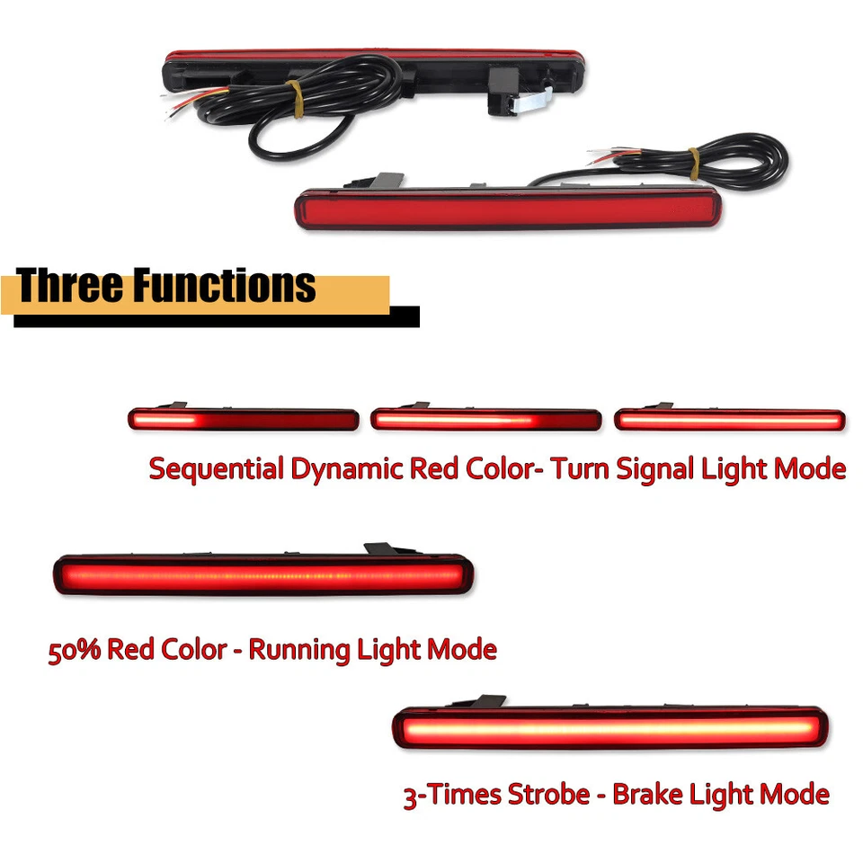 Luces antiniebla traseras reflectoras de parachoques LED rojas para Acura TSX 2009-2014 Foto 2 de 4