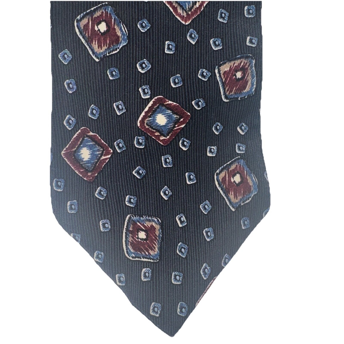 PERRY ELLIS PORTFOLIO Mens Neck Tie Necktie Black Geometric