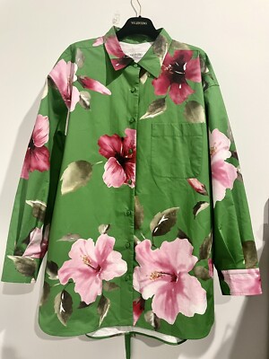 Valentino Garavani Floral Appliqué Oversize Button-Up Shirt - Bianco
