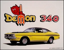 1971 Dodge Demon 340 Mopar Art Print Lithograph 71