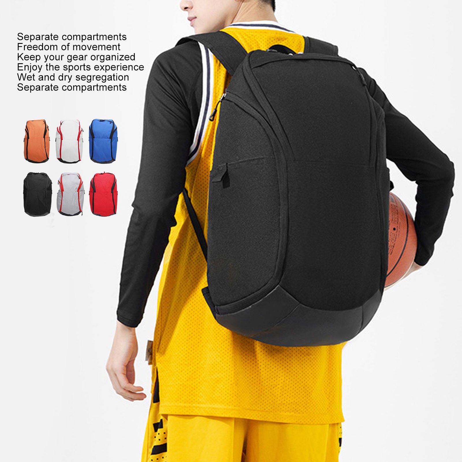 Large Capacity Sports Backpack Laptop Compartment Basketball Backpack For