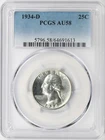 1934-D Washington Quarter PCGS AU58 Heavy Motto Variety Key Date
