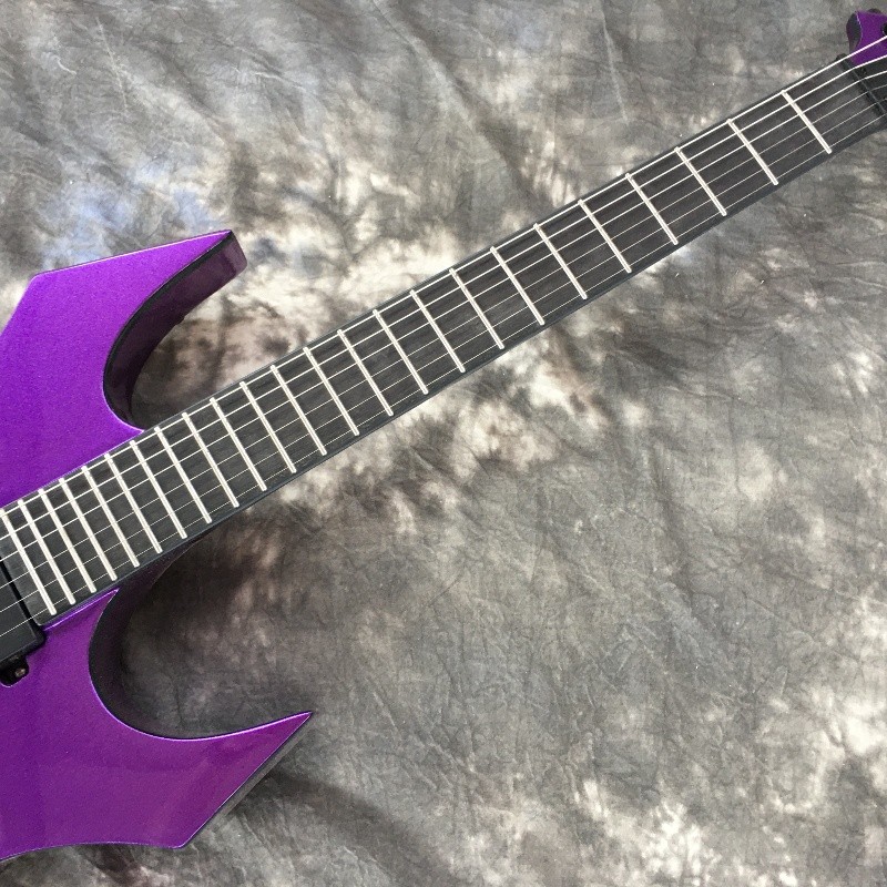 Warlock Electric Guitar Metallic Purple HH Pickups 24 Frets Black Hardware