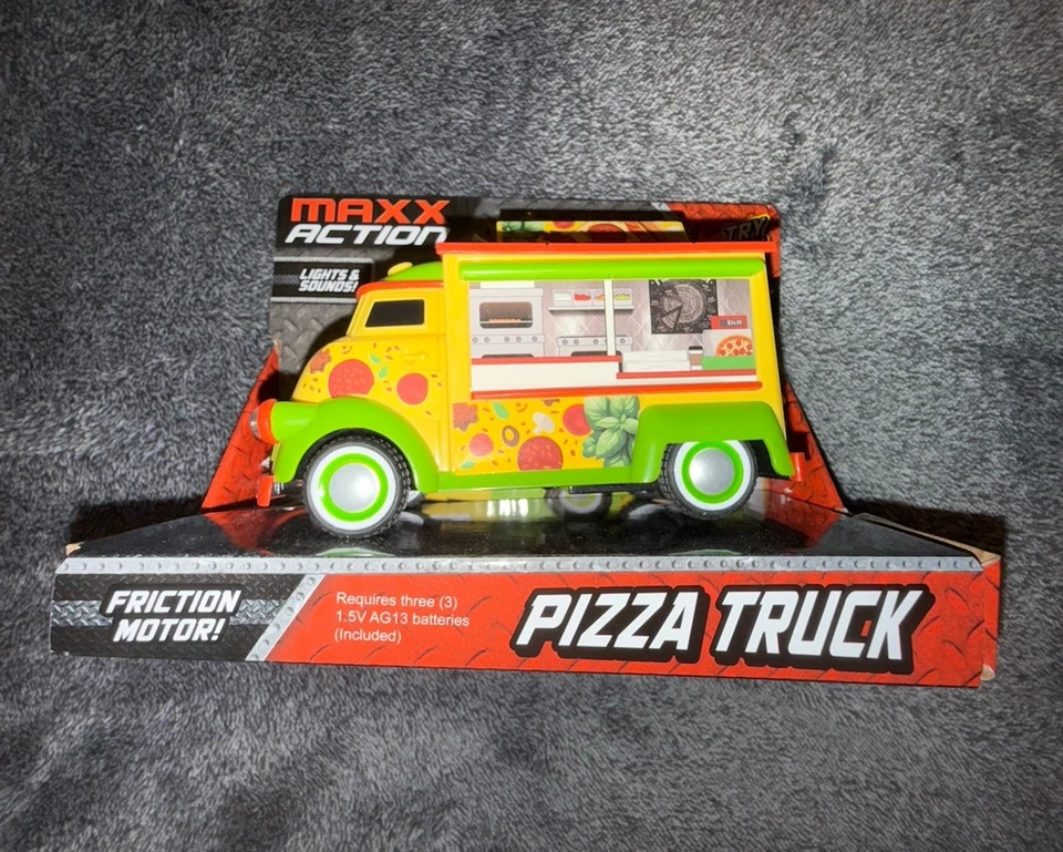 Maxx Action Food Trucks - Pretzel, Pizza, Cupcake y Dumpling - Juego de 4 NUEVO Foto 2 de 4