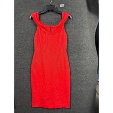 Alice + Olivia Sheath Dress Womens Size 10 Red Poppy Off Shoulder Cocktail Party