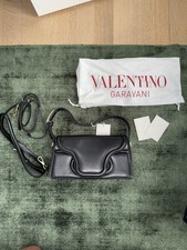 VALENTINO GARAVANI Top Handle Vintage Bag Black Leather Made In Italy - NEW