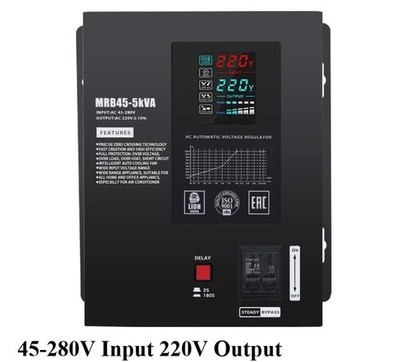 AC 5/10KVA 45-280V Input 220V Output Automatic Voltage Stabilizer Home Regulator