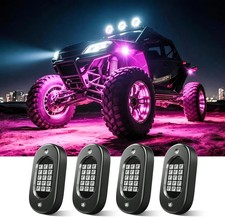 LED Rock Lights for Trucks 4 pods Rock Lights for UTV with Music 4 Pods RGB
