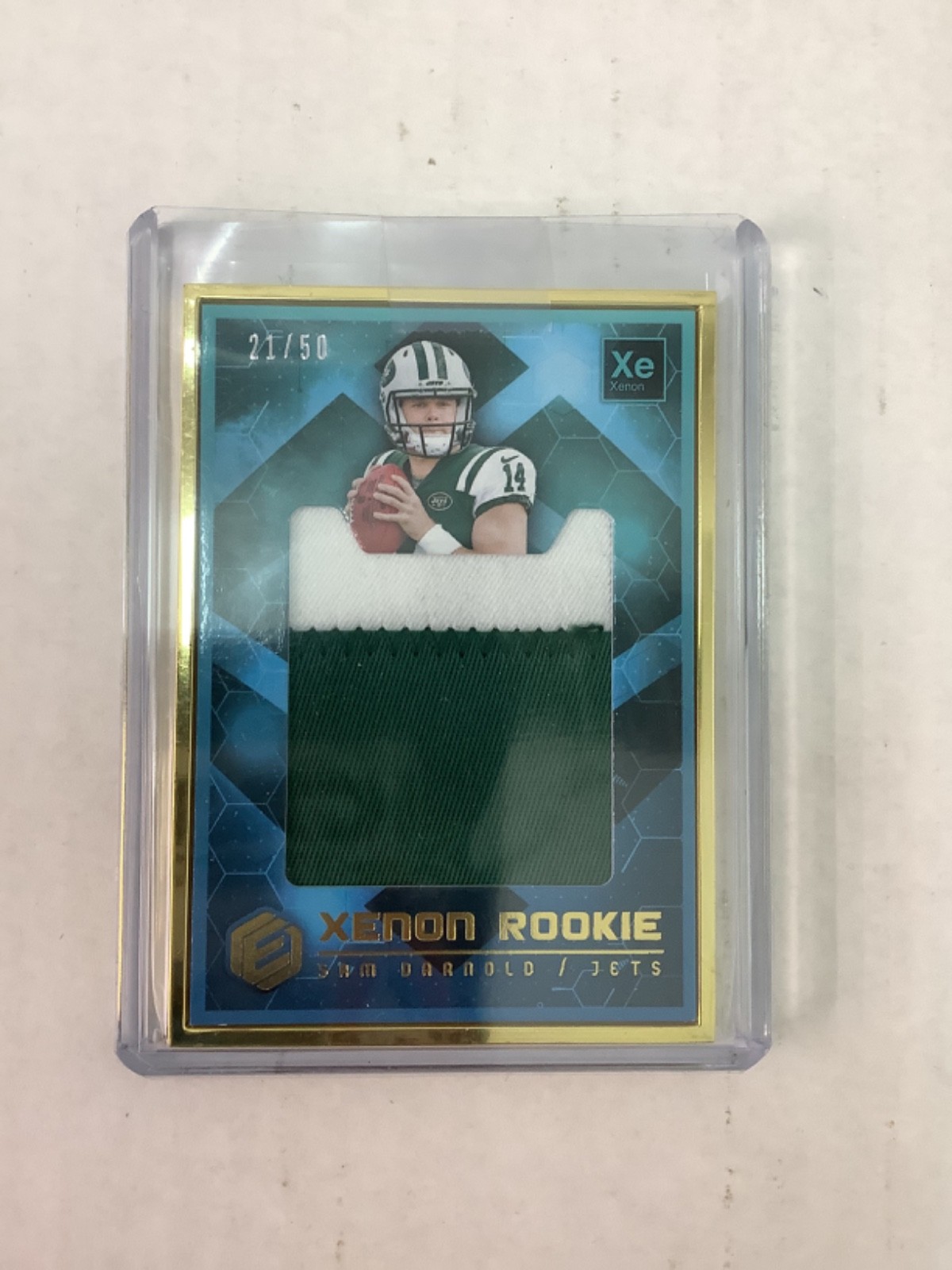Sam Darnold Panini Elements Xenon Rookie Jumbo Materials Metal Framed #XSD Gold