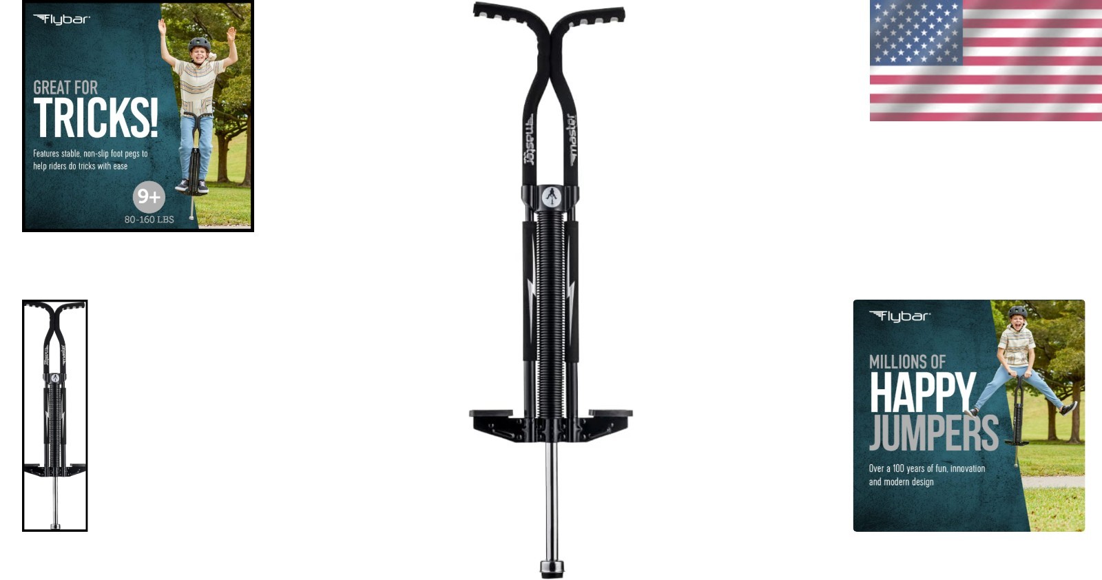 Master Pogo Stick for Ages 9+, 80-160 lbs - Easy Grip & Non-Slip Safety Features