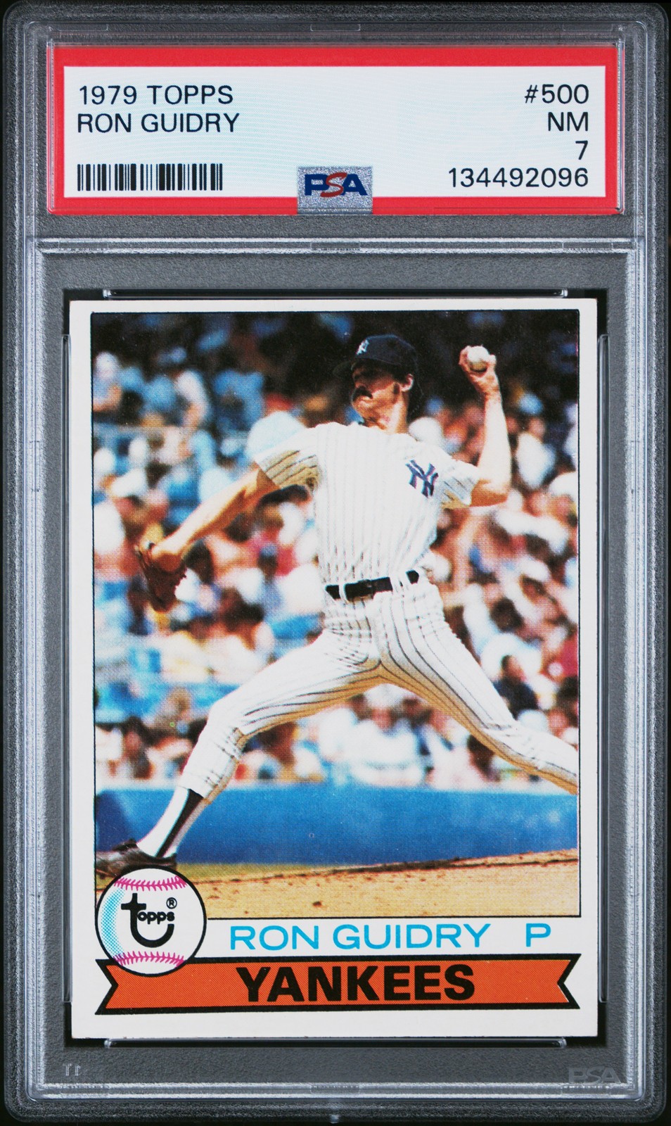 1979 TOPPS #500 RON GUIDRY PSA 7