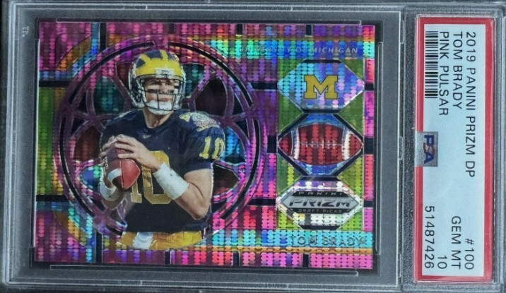 STAINED GLASS SP PSA 10 TOM BRADY 2019 Panini PRIZM Draft Picks #100 Pink Pulsar