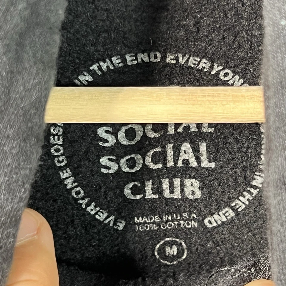 Anti Social Social Club Essential Hoodie Men’s Size Medium Black Drawstring - Image 3 of 4