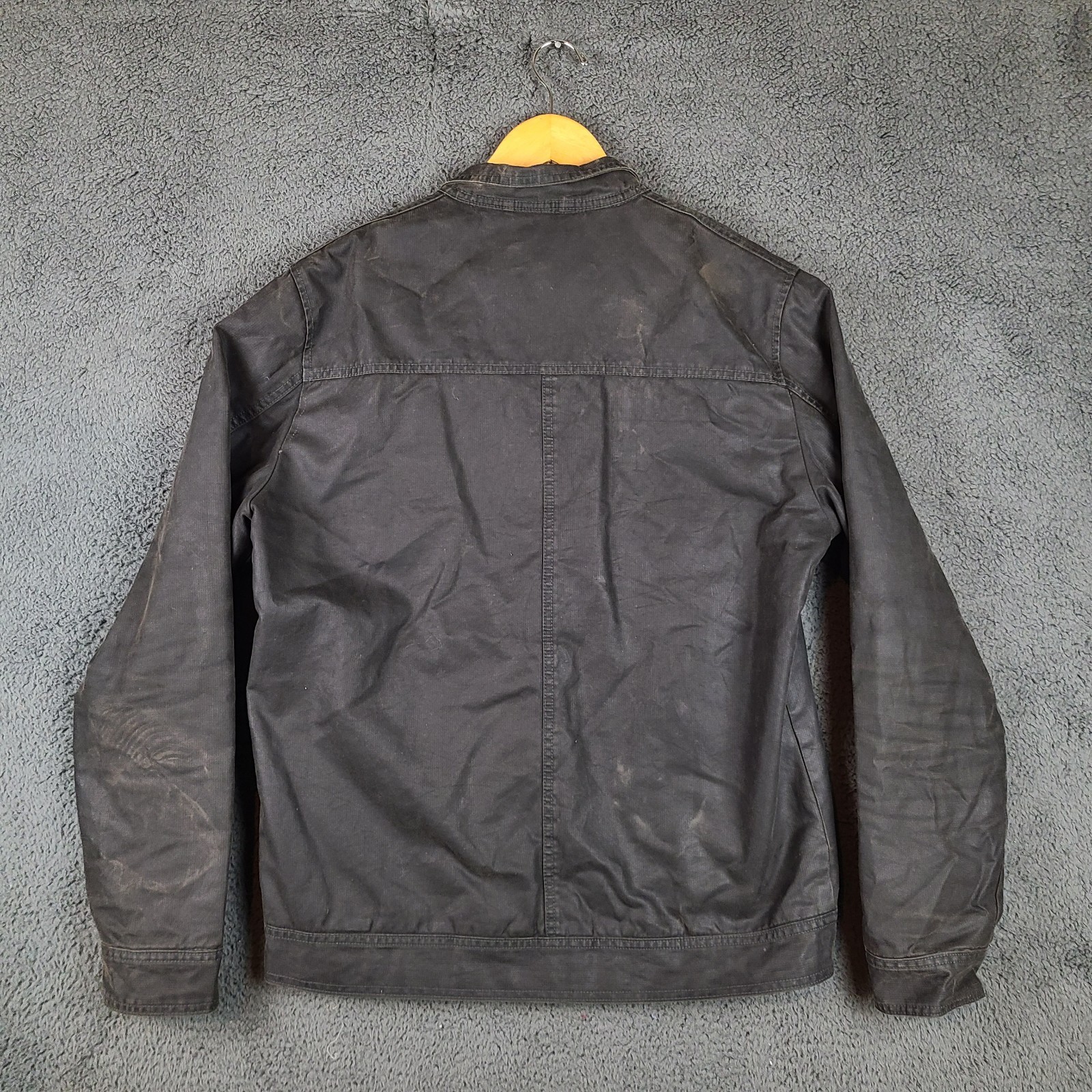 Rodd & Gunn Jack Jacket Mens Medium Black Cotton Blend Twill Full Zip Utility