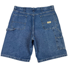 Vintage Wrangler Jean Shorts Mens 36 Y2K Carpenter Baggy Skater Work Jorts Denim