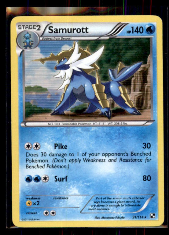 Samurott (31) Black and White Near Mint or Better