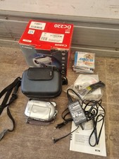 Canon DC220 Handheld DVD-RW Camcorder Silver Tested Full Working Set 2 Pin Plug