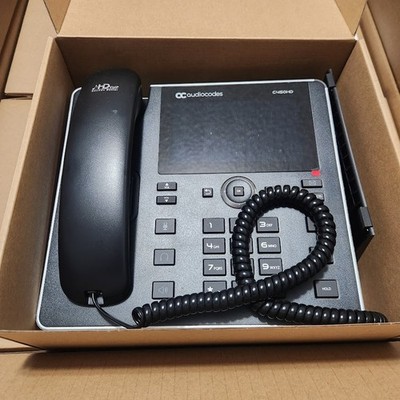 Lot of 8 AudioCodes C450HD VoIP Corded Telephones Black Ethernet Speakerphone