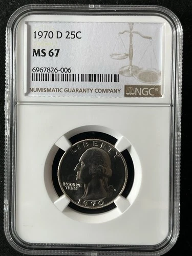 1970-D  25C Washington Quarter Dollar NGC MS67  6967826-006
