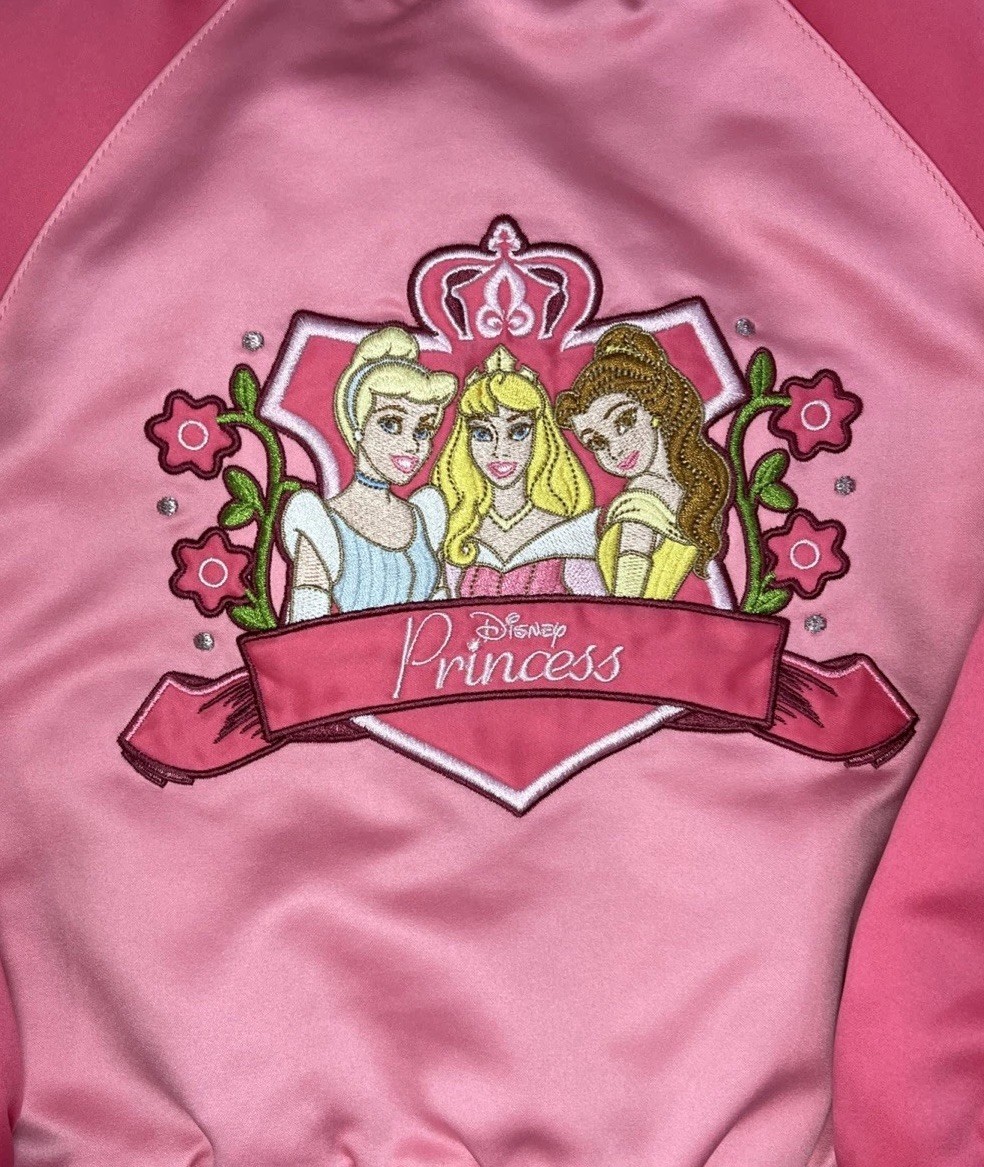 VTG Disney Princess Embroidered Button Up Variety Girls Jacket