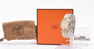 [NEAR MINT/BOX] HERMES Profile Date beige Dial Damen Quarzuhr aus JAPAN