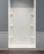 Mustee 383123 Shower Wall System 48"x42" Thermoplastic Adhesive Mount