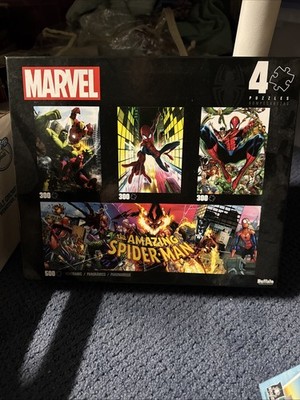 Marvel The Amazing Spider-Man 4-Pack 300 pc (x3) 500 pc (1) Buffalo Puzzle New