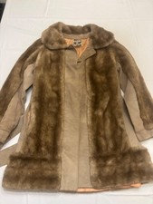 Lilli Ann Coat Vintage Faux Fur Brown Old Money 1960  s Glam Mob Wife Maximalist