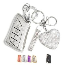 Key Fob Cover with Diamond, Compatible with Lexus ES LS LC RX NX LX TX Silver