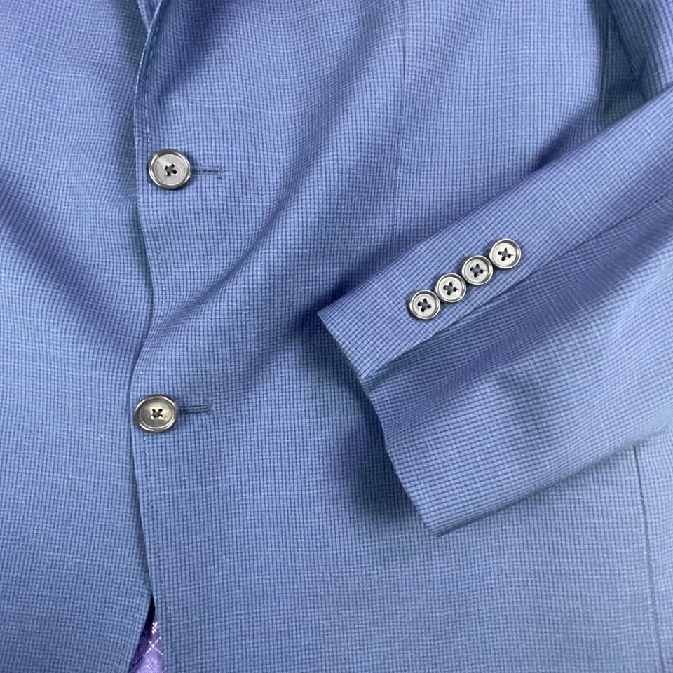 Blazer de lana Ted Baker London Endurance Jarrett CT para hombre 44 L chaqueta a cuadros azul Foto 3 de 4