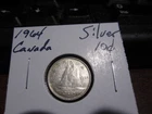 Canada 1964 -  10 Cent Dime Canadian Coin - 80% Silver - ASW 0.06 Oz