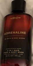 NEW BATH BODY WORKS MEN S ADRENALINE 3-IN-1 HAIR/FACE BODY WASH-10 FL OZ