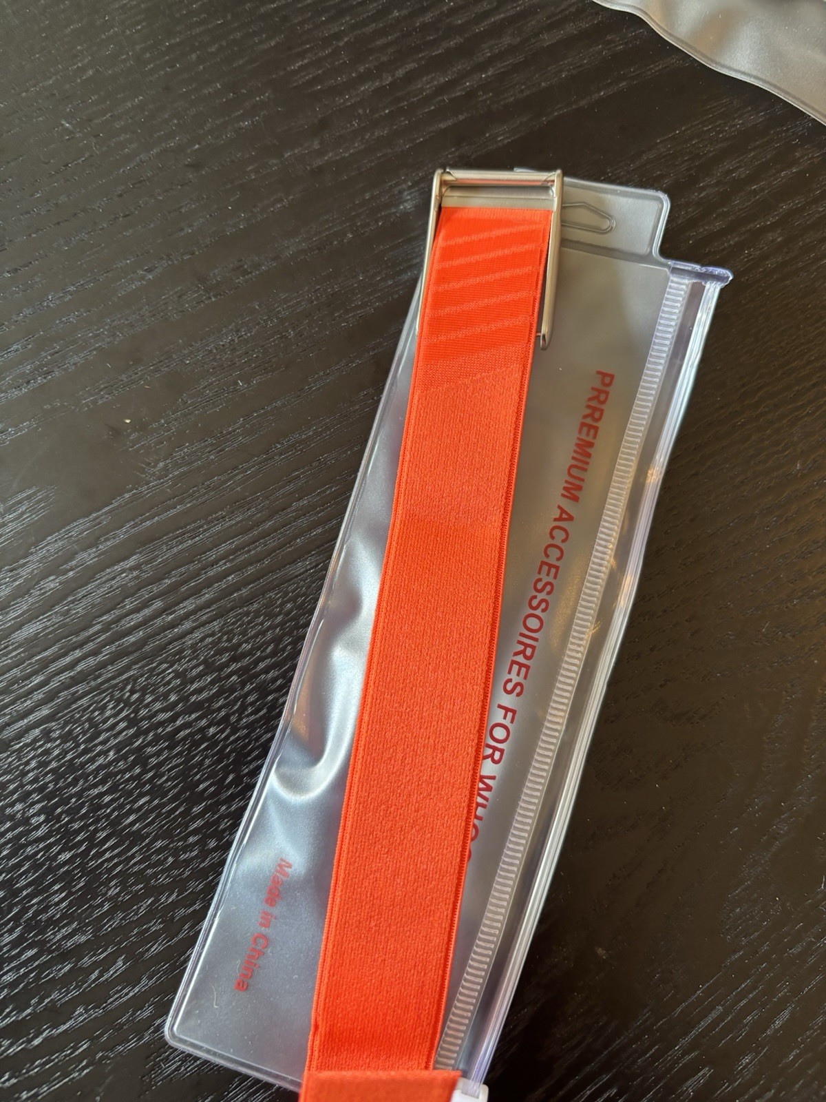 New Whoop 5.0/MG Hydroknit Band (orange) Silver Clasp/hook/link Trim