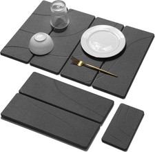 Large Stone Dish Drying Mat for Kitchen Counter, 2 PCS Quick Dry Stone Mats,