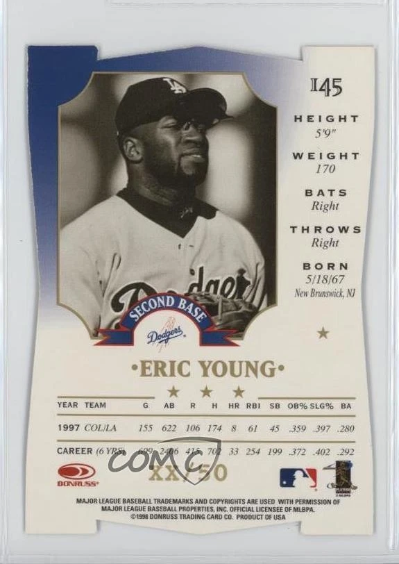 1998 Leaf Fractal Matrix Die-Cut Diamond-Axis /50 Eric Young #145 - Image 2 of 2
