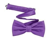 Men's Pre-Tied Satin Formal Tuxedo Bowtie M- kids,schoolers,teens T Purple