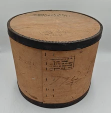 Antique Large Round Wooden Cheese Box Vintage Country Farmhouse Primitive Rustic